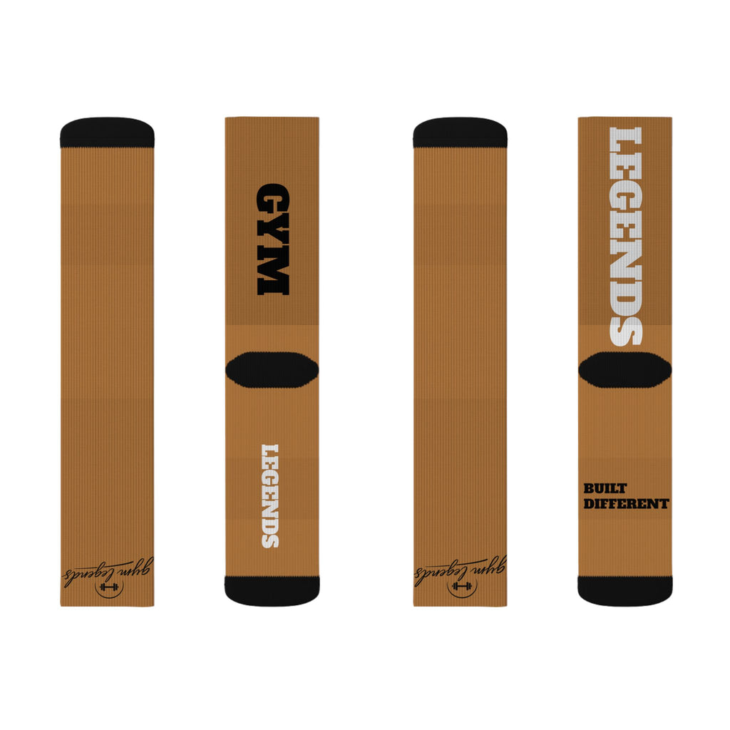 Copy of Gym Legends Sublimation Socks Gold fish— 'GYM' & 'LEGENDS' Athletic Crew Socks