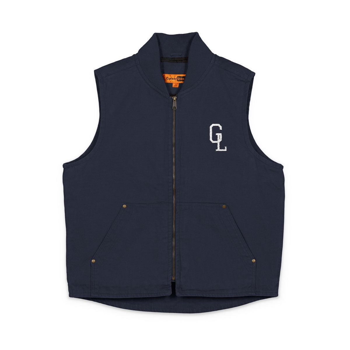 Embroidery Gym legends Duck Cloth Work Vest — Durable Washed Canvas Utility Vest