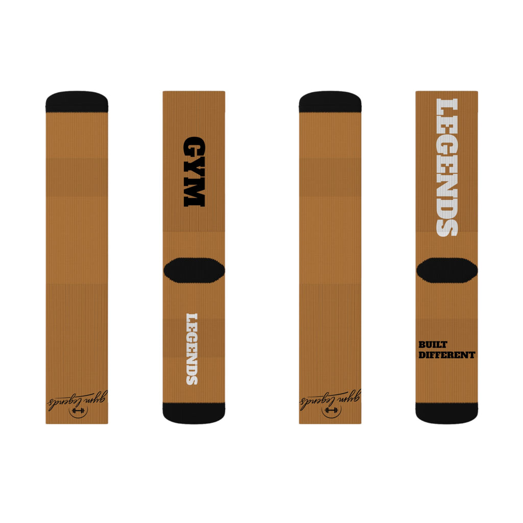 Copy of Gym Legends Sublimation Socks Gold fish— 'GYM' & 'LEGENDS' Athletic Crew Socks