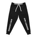 Gym Legends Athletic Joggers — Men's Black Workout Sweatpants with 'GYM LEGENDS' Leg & Waist Print