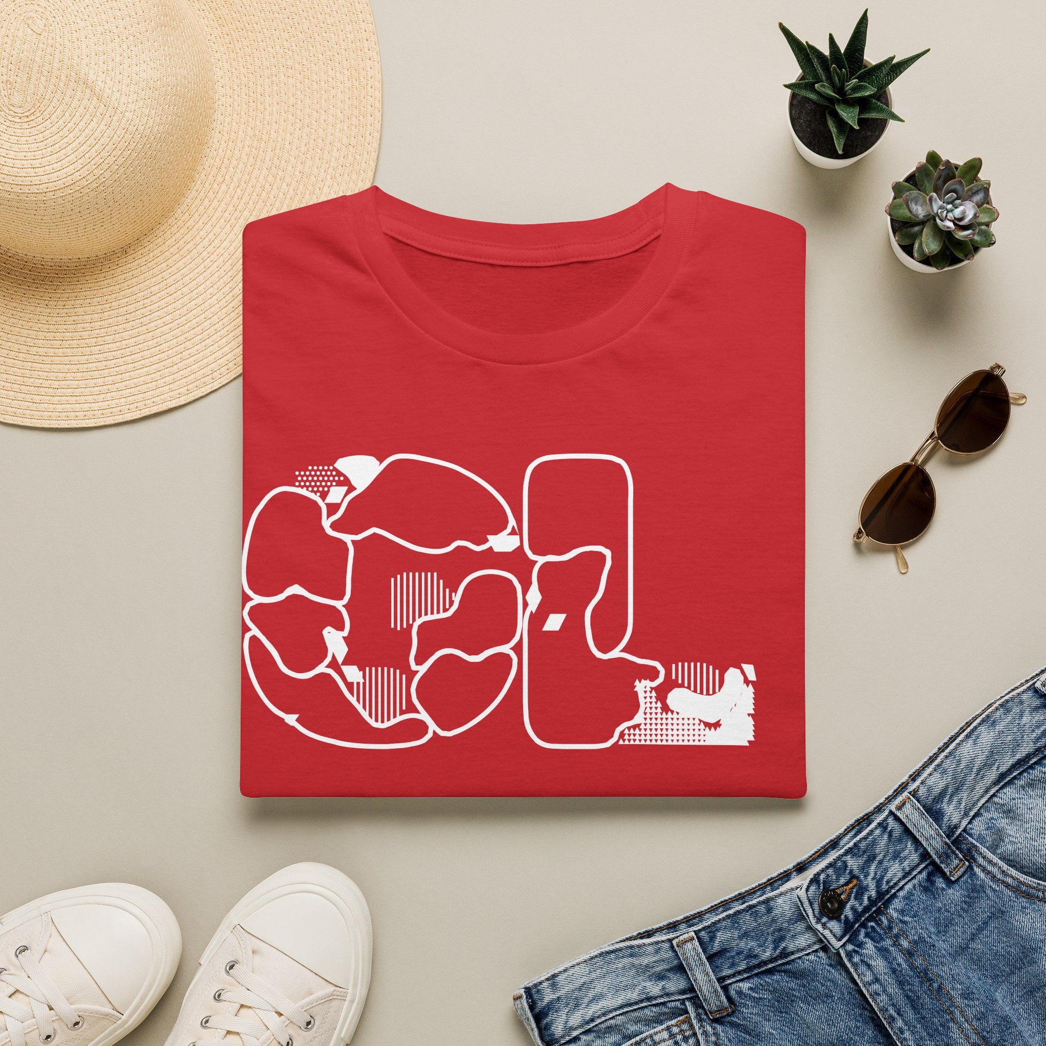 Cat Silhouette Graphic T-Shirt — Playful Kitty Outline Tee