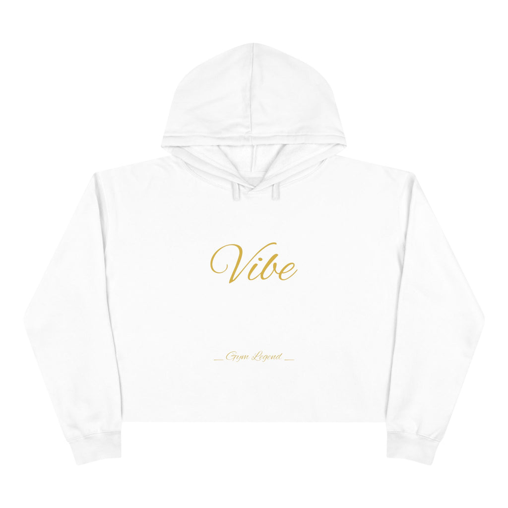 Vibe Cropped Hoodie — Minimal Gold Script Women's Crop Hoodie