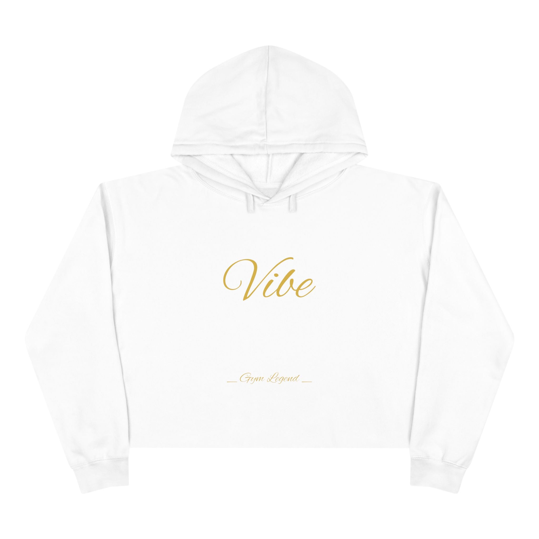 Vibe Cropped Hoodie — Minimal Gold Script Women's Crop Hoodie