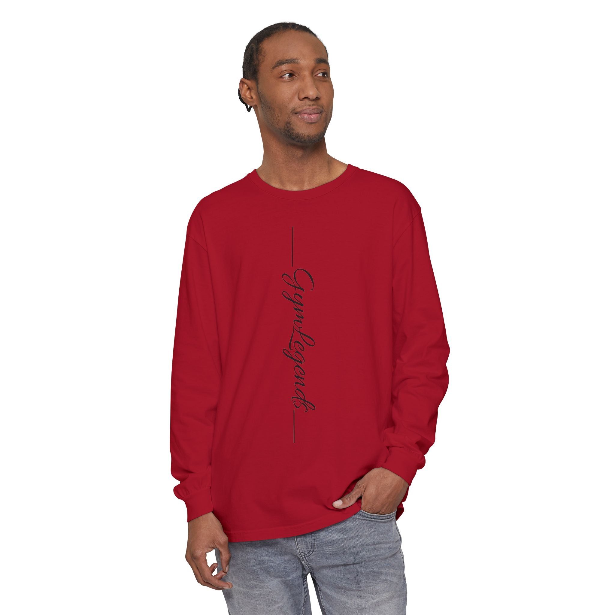 Long Sleeve Tee - 'Gym Legends' Vertical Script