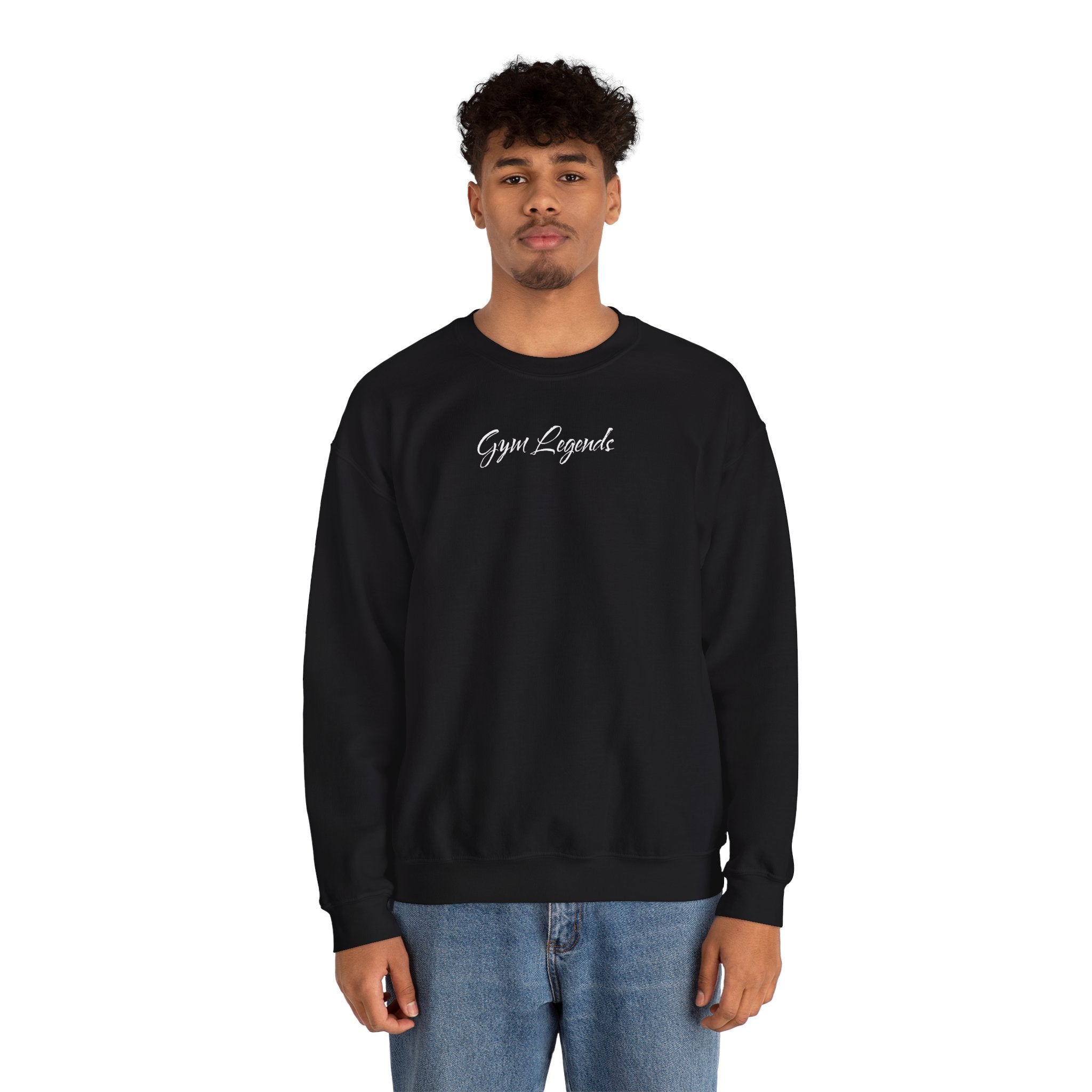 Gym Legend Crewneck Sweatshirt — Minimal Script Fitness Pullover