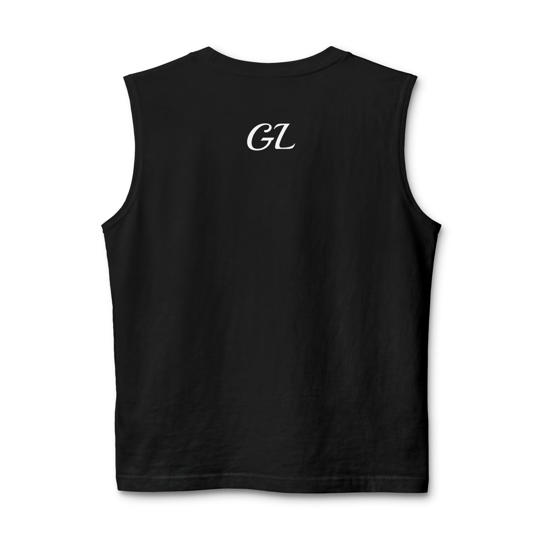 Gym Legends Muscle Tank — Minimal Athletic Sleeveless Shirt ("Gym Legends" Front, GL Back)