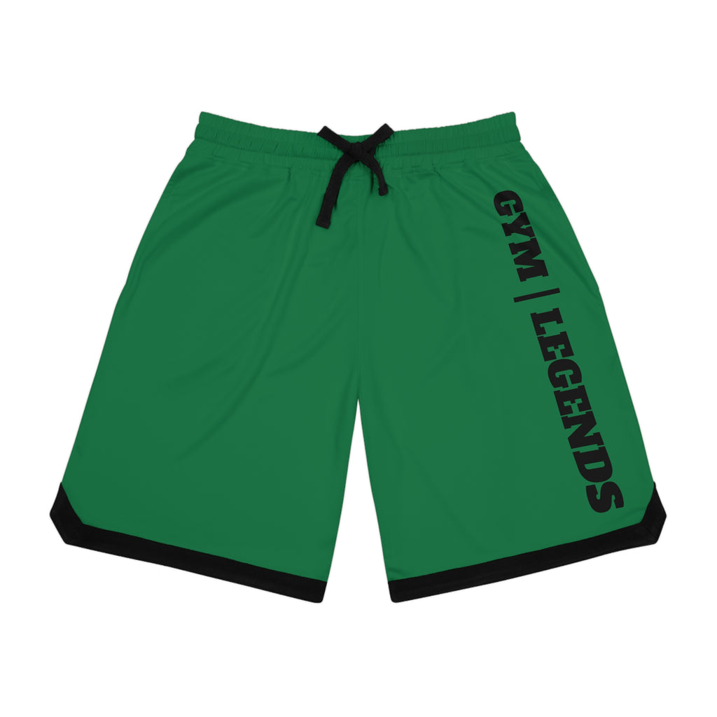 Gym Legends Basketball Shorts — Green Ribbed Athletic Shorts