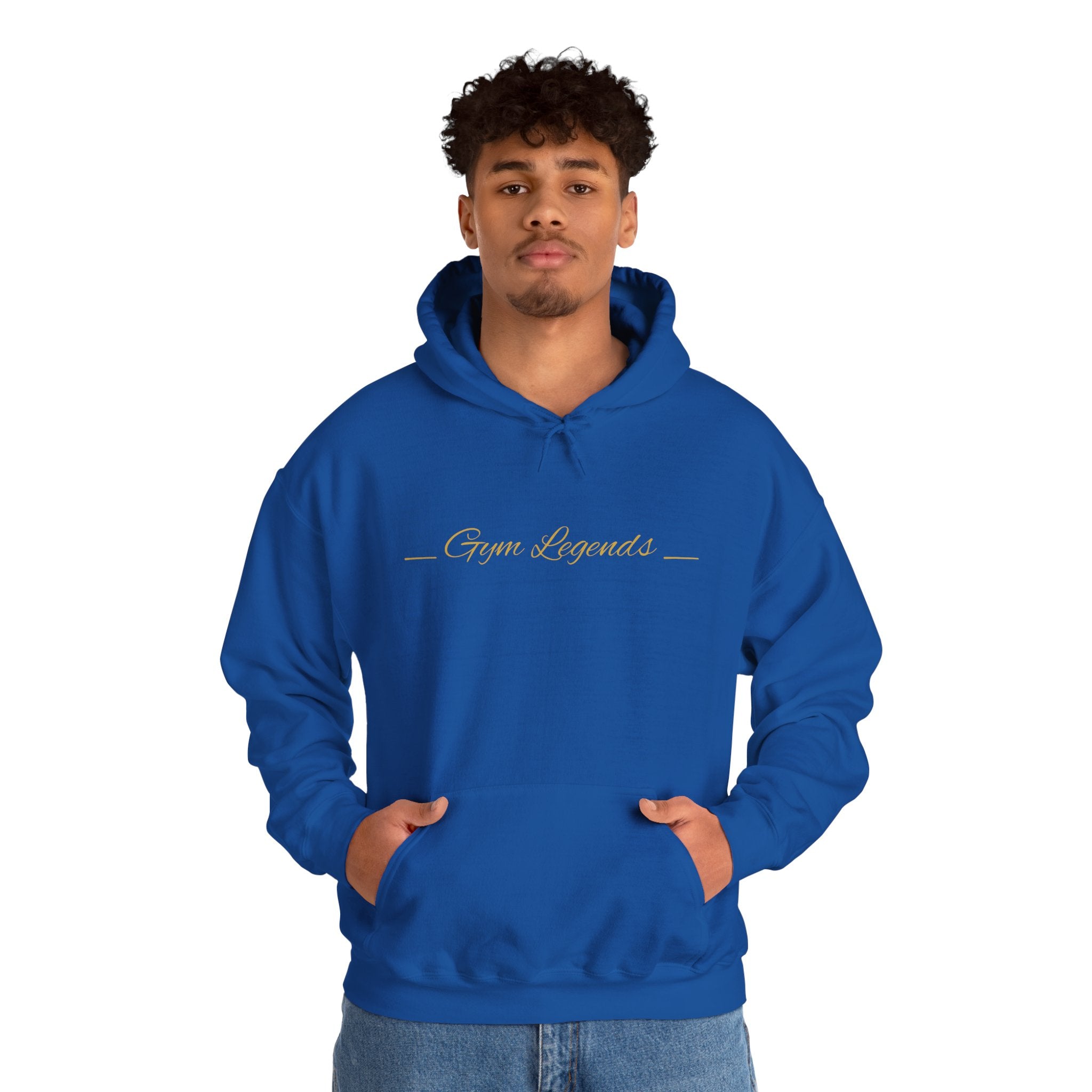 Gym Legend Hoodie — Minimal Gold Script Fitness Pullover