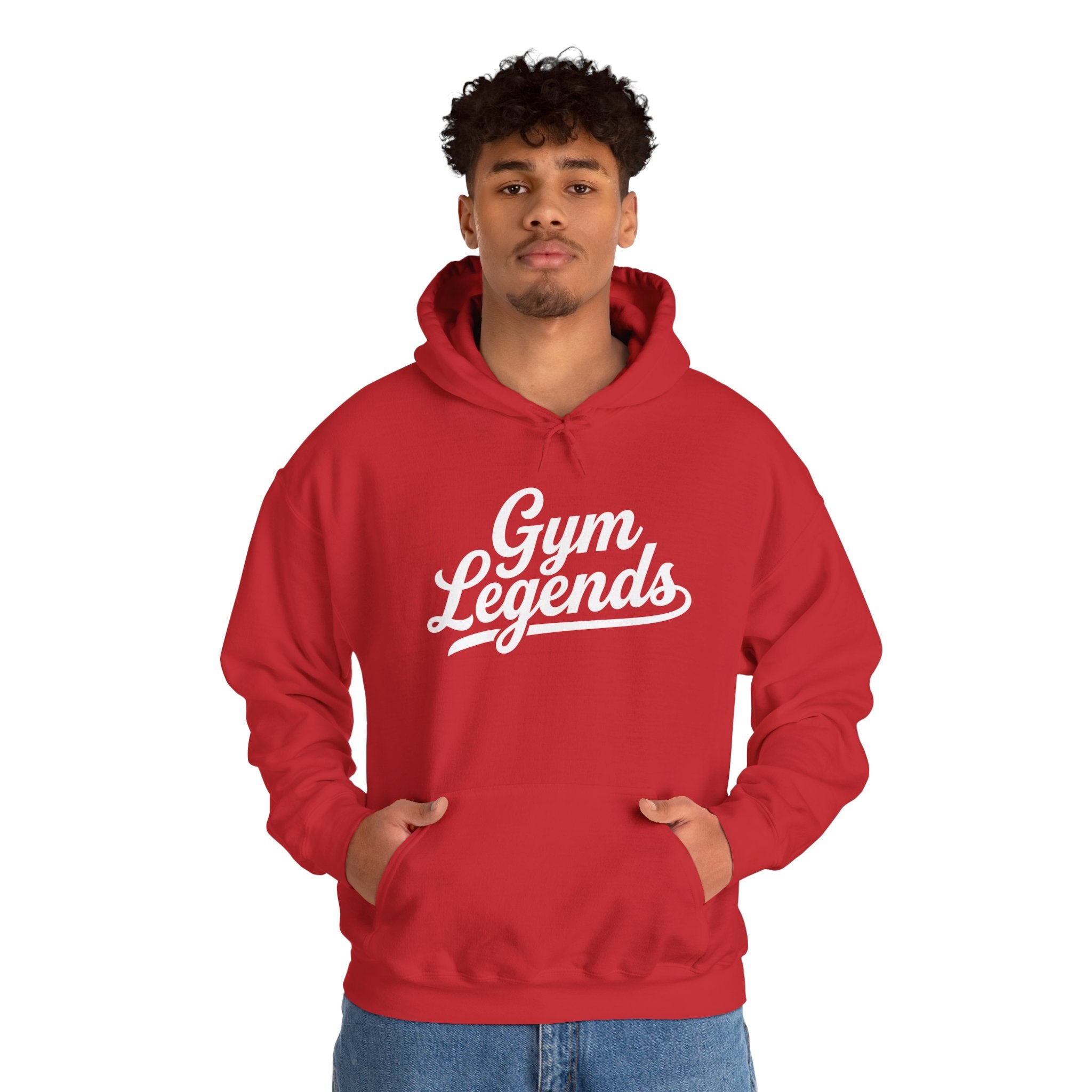 Gym Legends Hoodie — Retro Script Fitness Sweatshirt