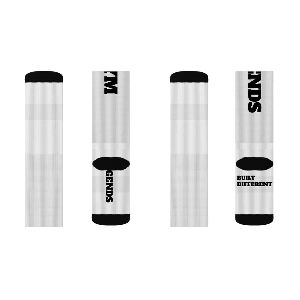 Gym Legends Sublimation Socks — 'GYM' & 'LEGENDS' Athletic Crew Socks