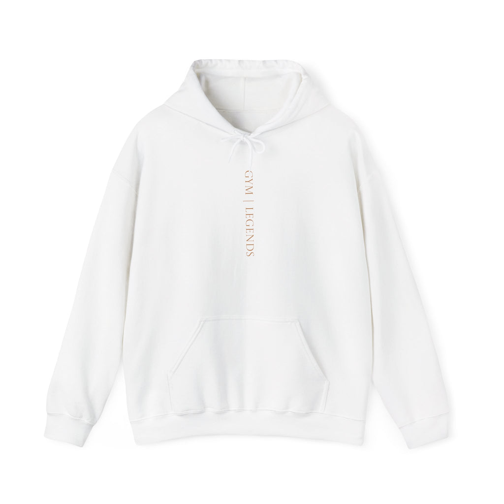 Minimal 'Breathe' Vertical Text Hoodie - Soft White Relaxed Sweatshirt