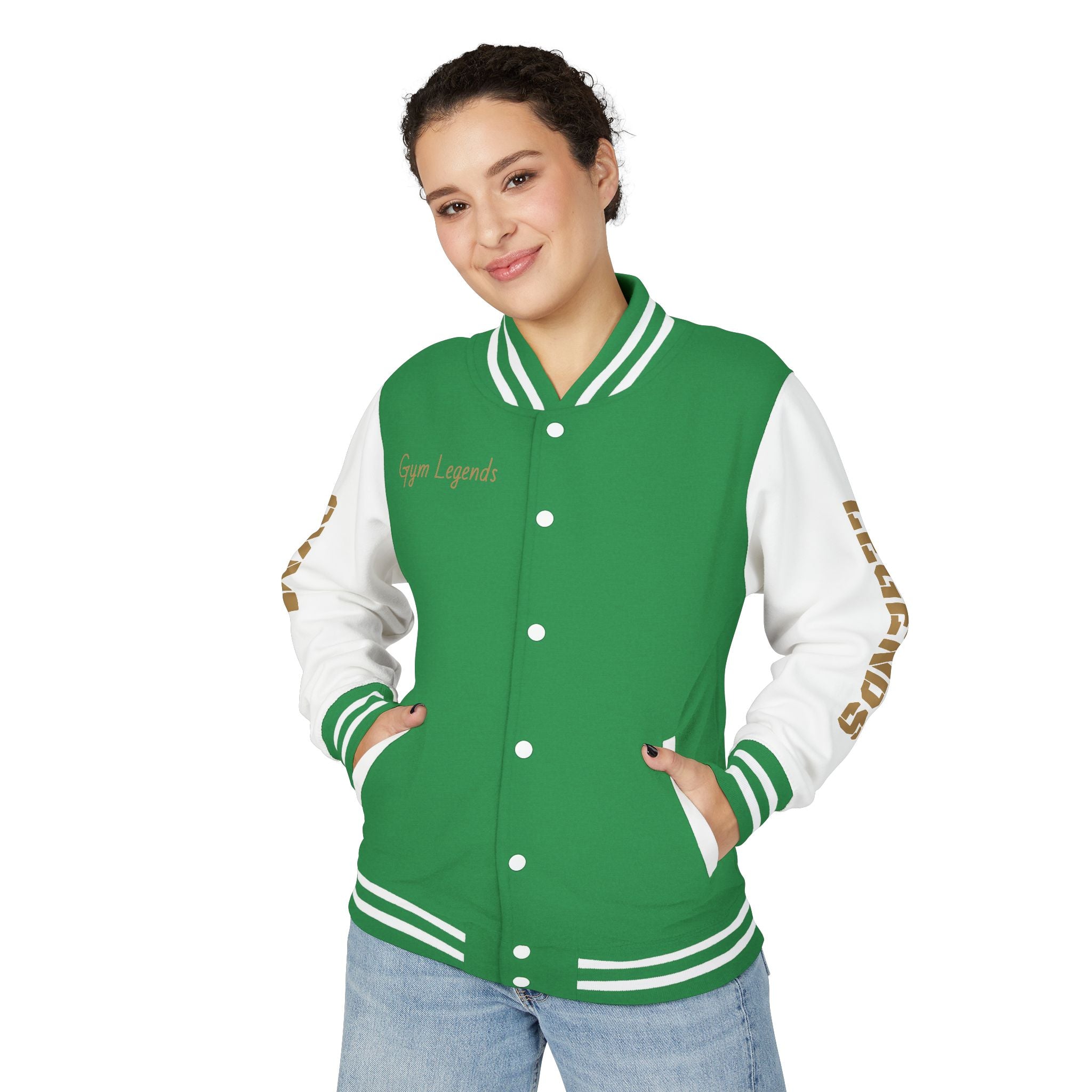 Gym Legends Letterman Jacket — 'Gym Legends' Red & White Varsity Jacket
