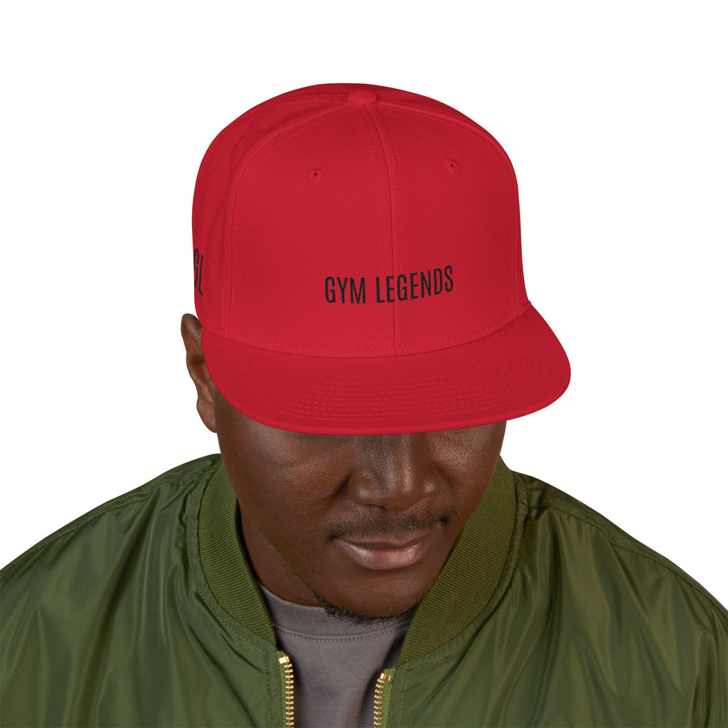 GYM LEGENDS Snapback Hat - 'Legends' Minimal Black/Red Cap