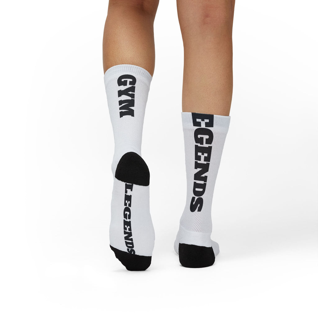 Gym Legends Sublimation Socks — 'GYM' & 'LEGENDS' Athletic Crew Socks