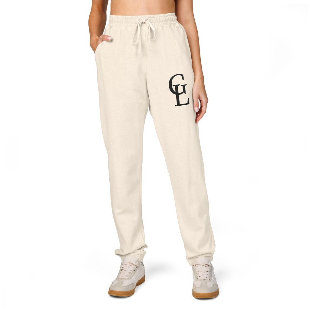Garment-Dyed Fleece Sweatpants — Vintage 'CL' Monogram Lounge Pants