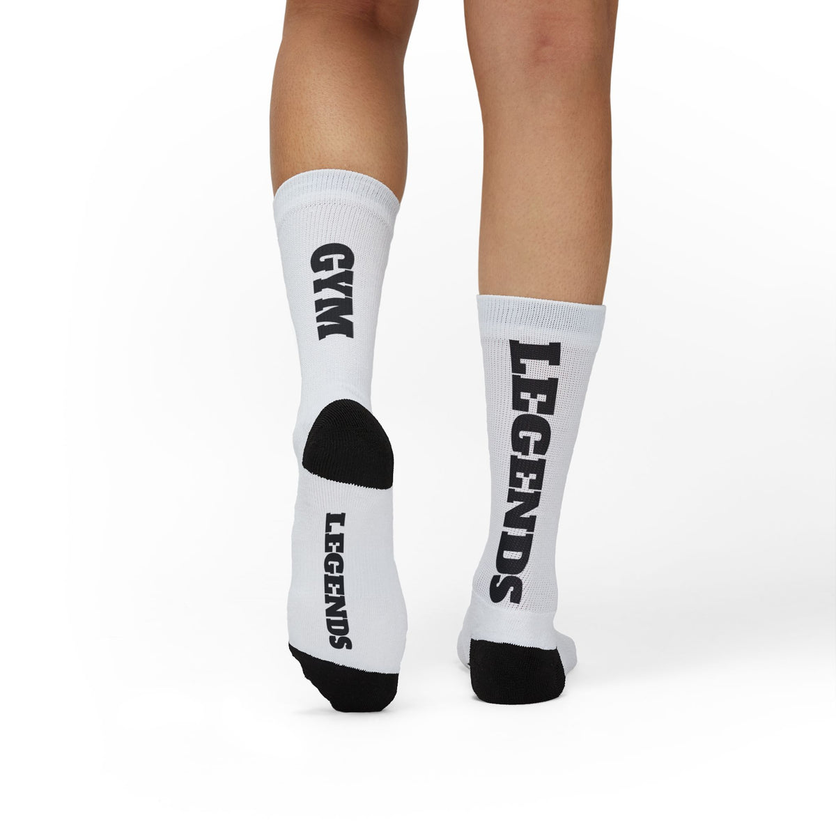 Gym Legends Sublimation Socks — 'GYM' & 'LEGENDS' Athletic Crew Socks