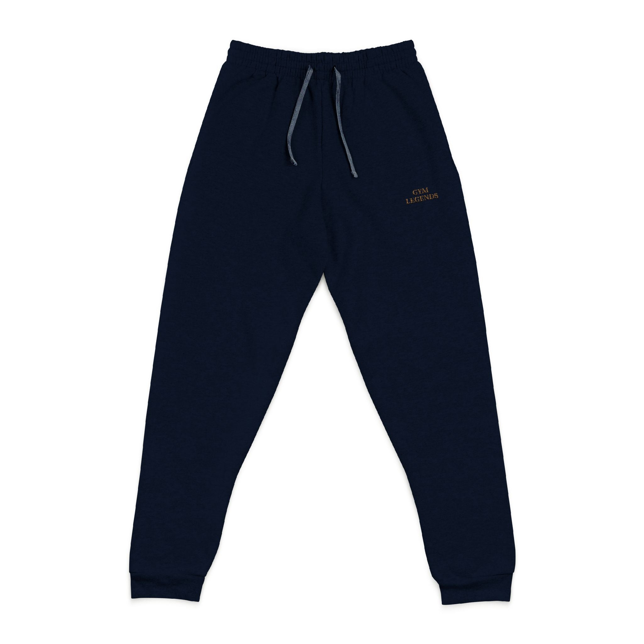 Embroidered Joggers — Minimal Gold Script Casual Lounge Pants