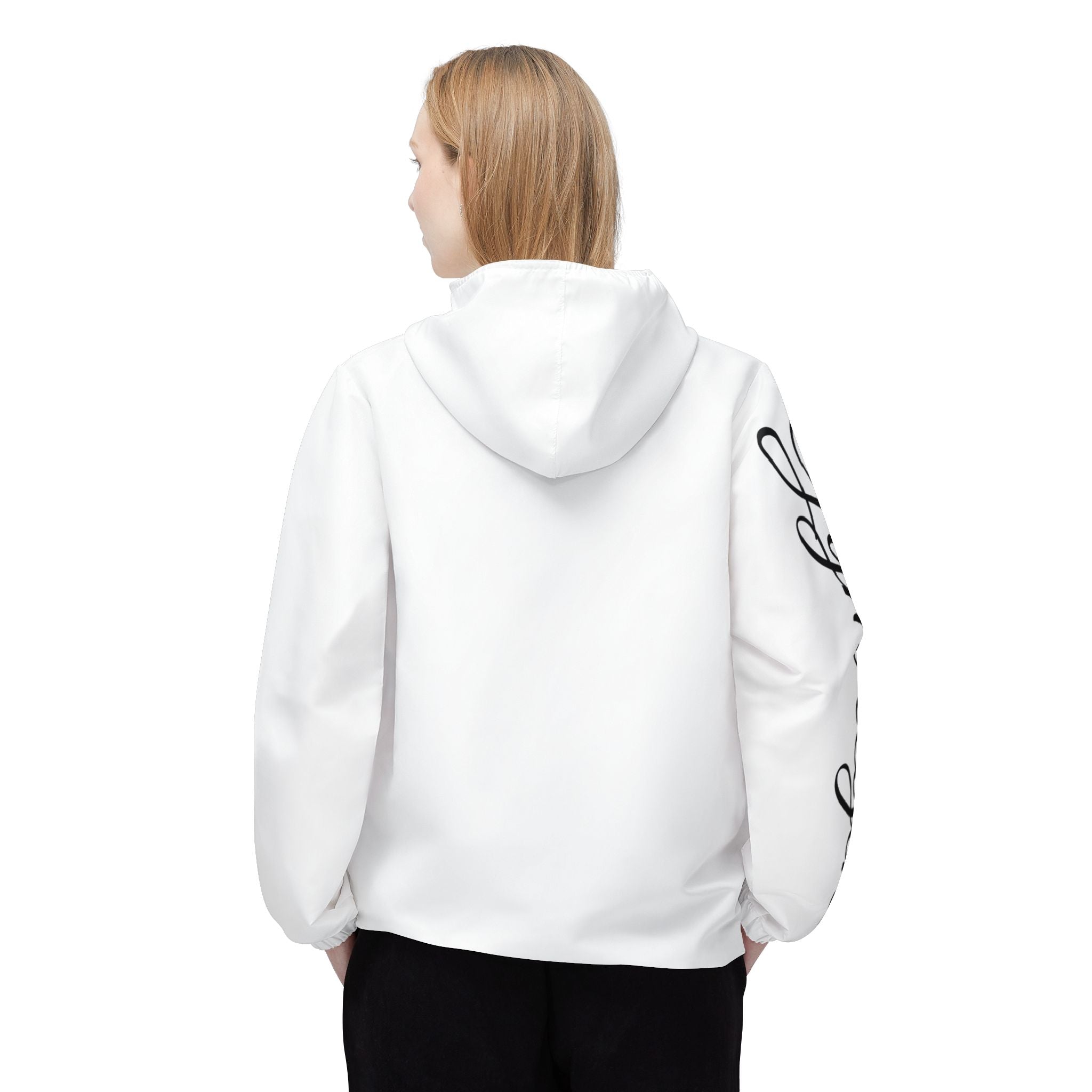 Gym legends Windbreaker Jacket - 'Gym | Legends' Minimal White Hooded Athletic Windbreaker