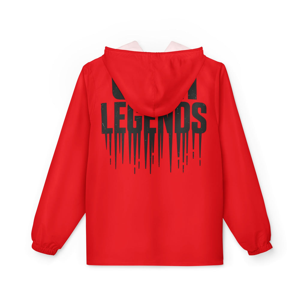 Gym Legends Red Windbreaker Jacket – 'Gym Legends' Athletic Hooded Windbreaker
