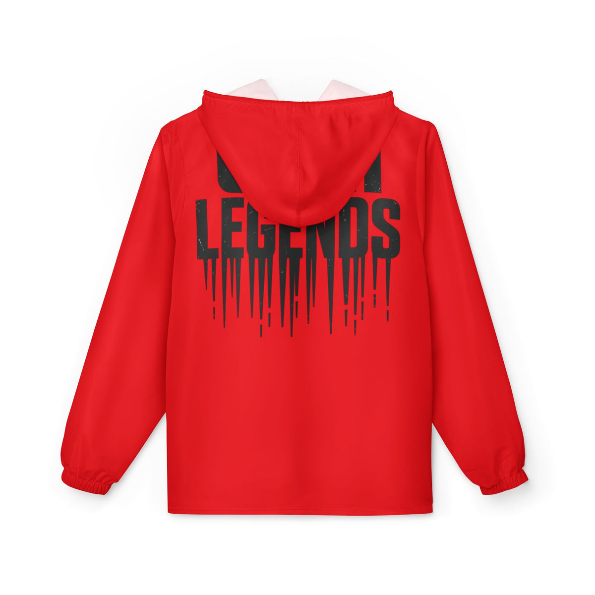 Gym Legends Red Windbreaker Jacket – 'Gym Legends' Athletic Hooded Windbreaker