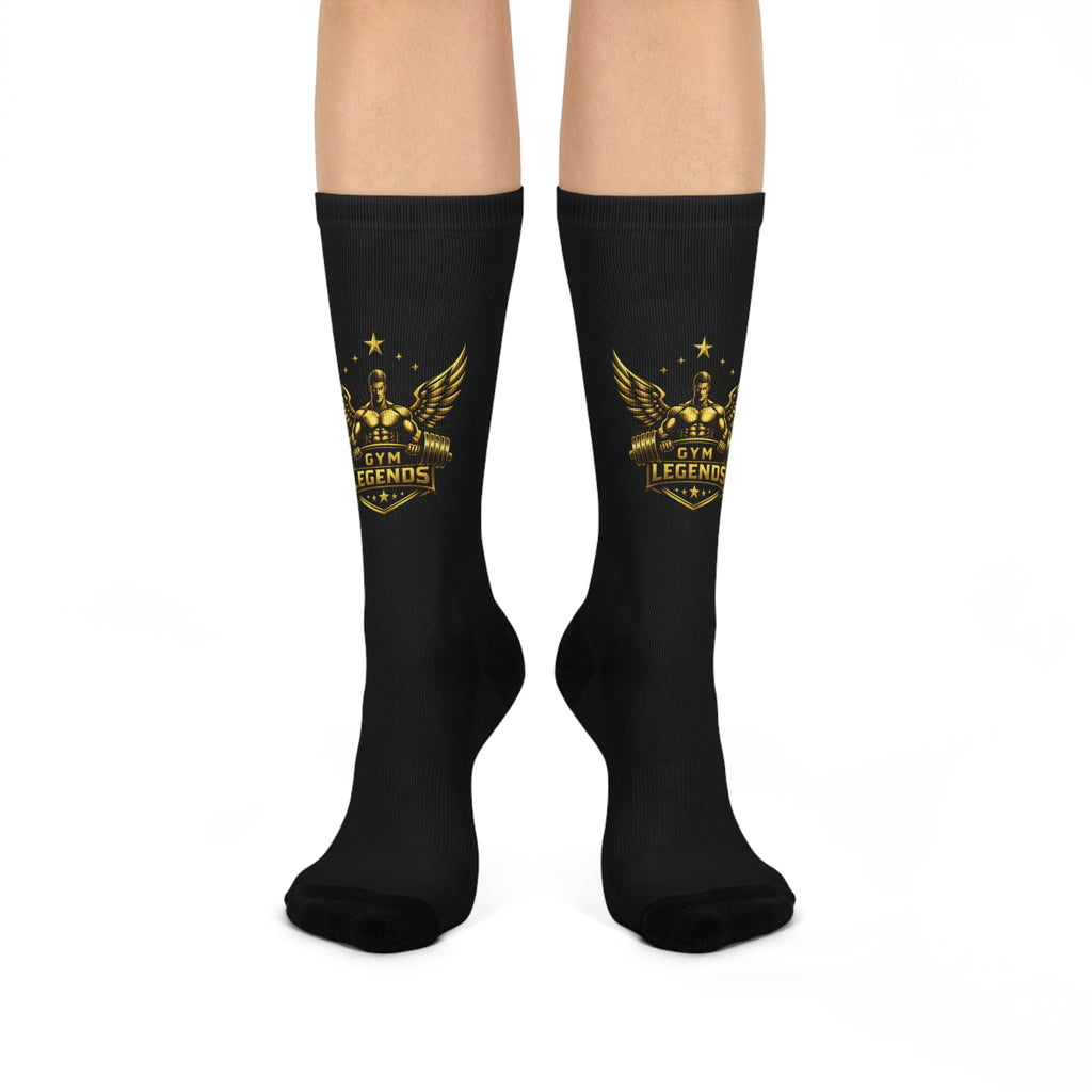 Gym Legends Gold Crest Cushioned Crew Socks