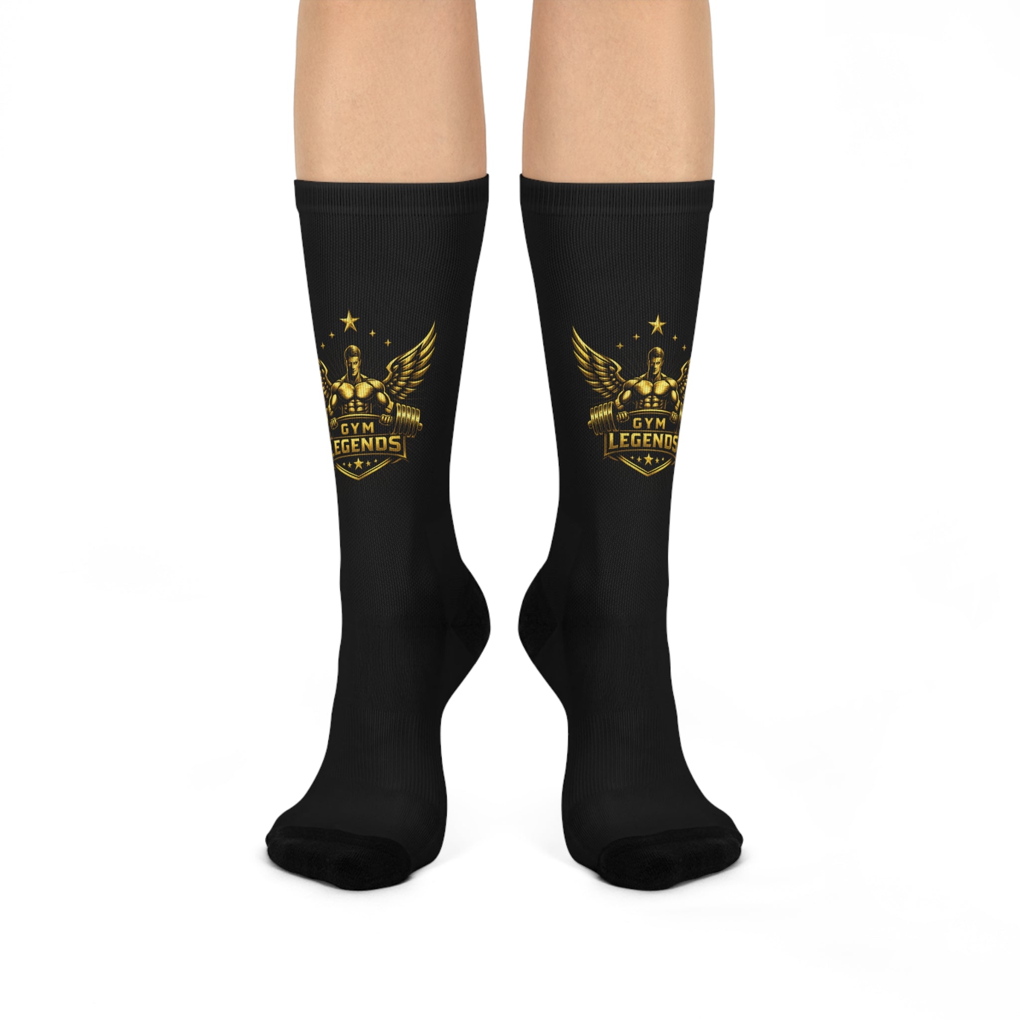 Gym Legends Gold Crest Cushioned Crew Socks