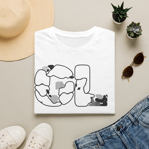 Cat Silhouette Graphic T-Shirt — Playful Kitty Outline Tee