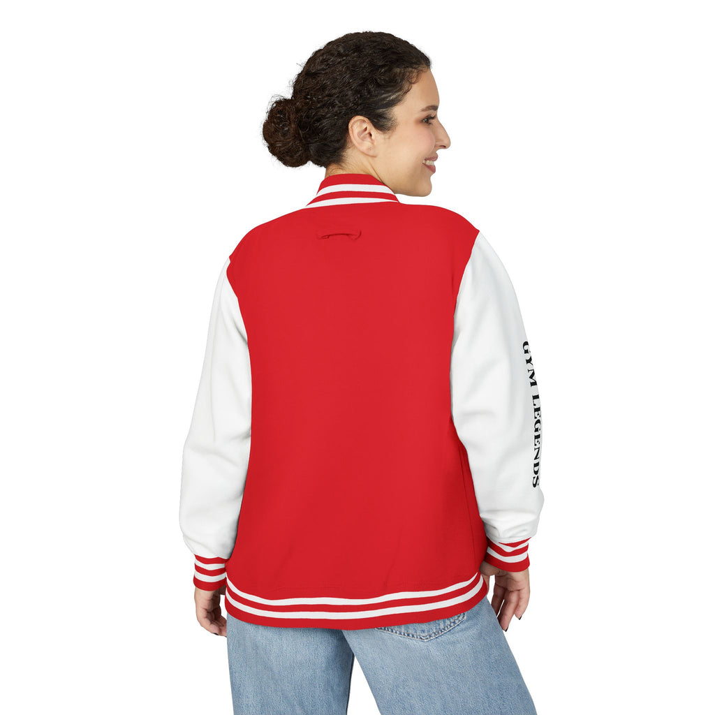 Letterman Jacket — Red & White "LG" Varsity Jacket with 'GVM LEGENDS' Sleeve