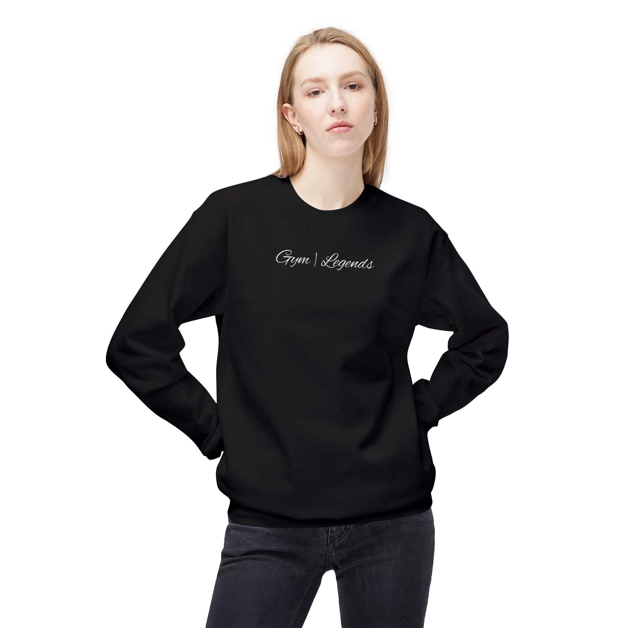 Gym Legends Crewneck Sweatshirt — "Gym Legends Built Different" Athletic Motivational Pullover
