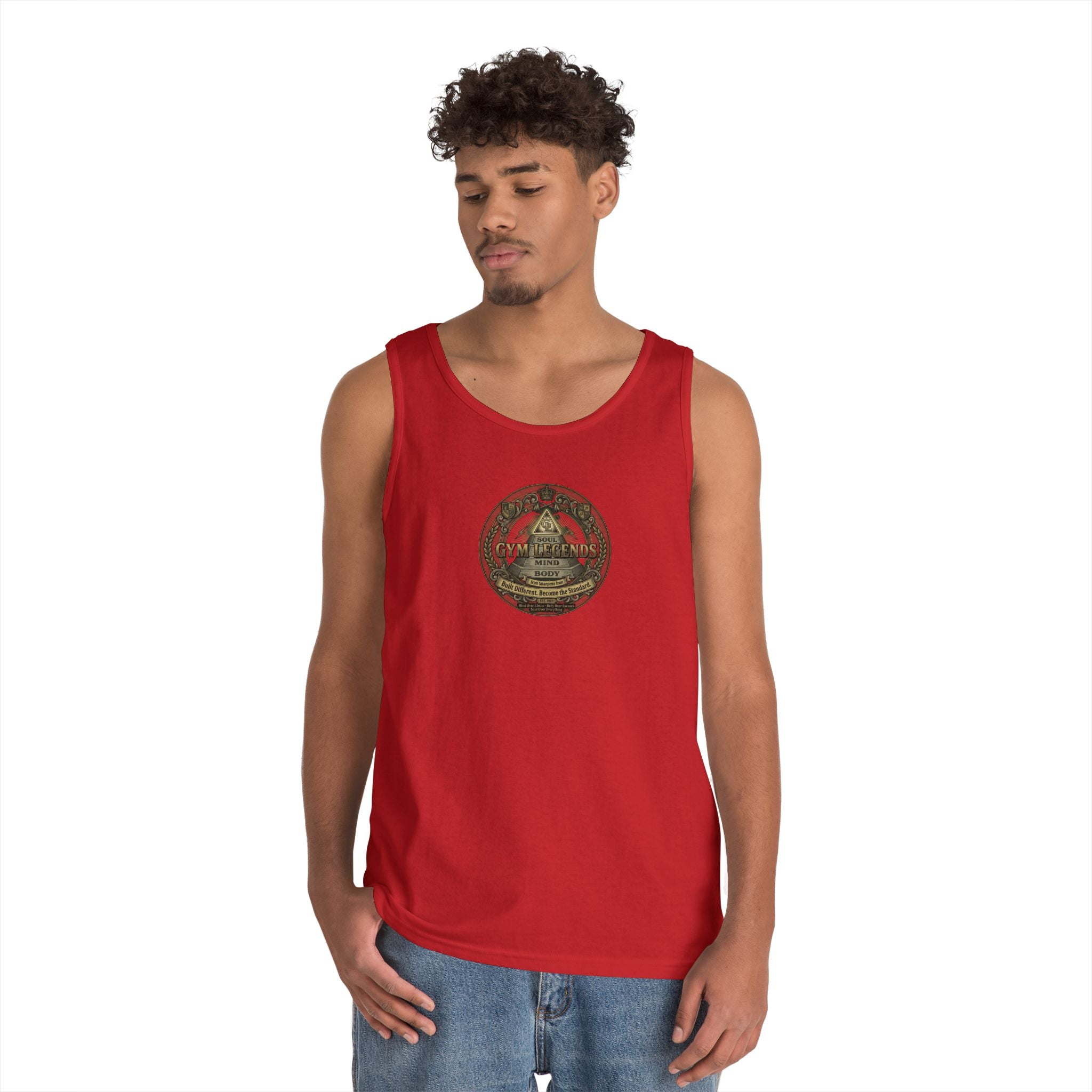 Vertical Script Tank Top — Minimalist 'Gym Legend' Fitness Tank