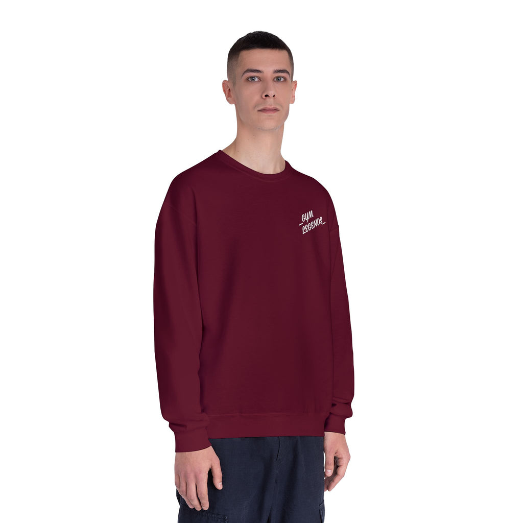 Gym Legends Crewneck Sweatshirt — "Gym, Legends" Motivational Fitness Pullover