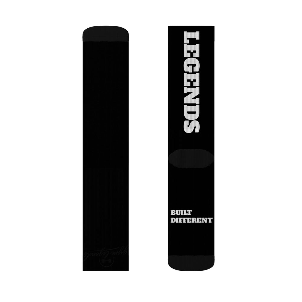 Gym Legends Sublimation Socks Black mind body soul — 'GYM' & 'LEGENDS' Athletic Crew Socks