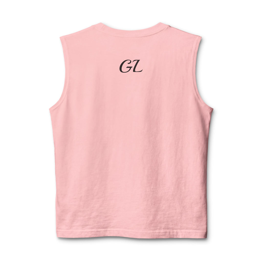 Gym Legends Muscle Tank — Minimal Athletic Sleeveless Shirt ("Gym Legends" Front, GL Back)