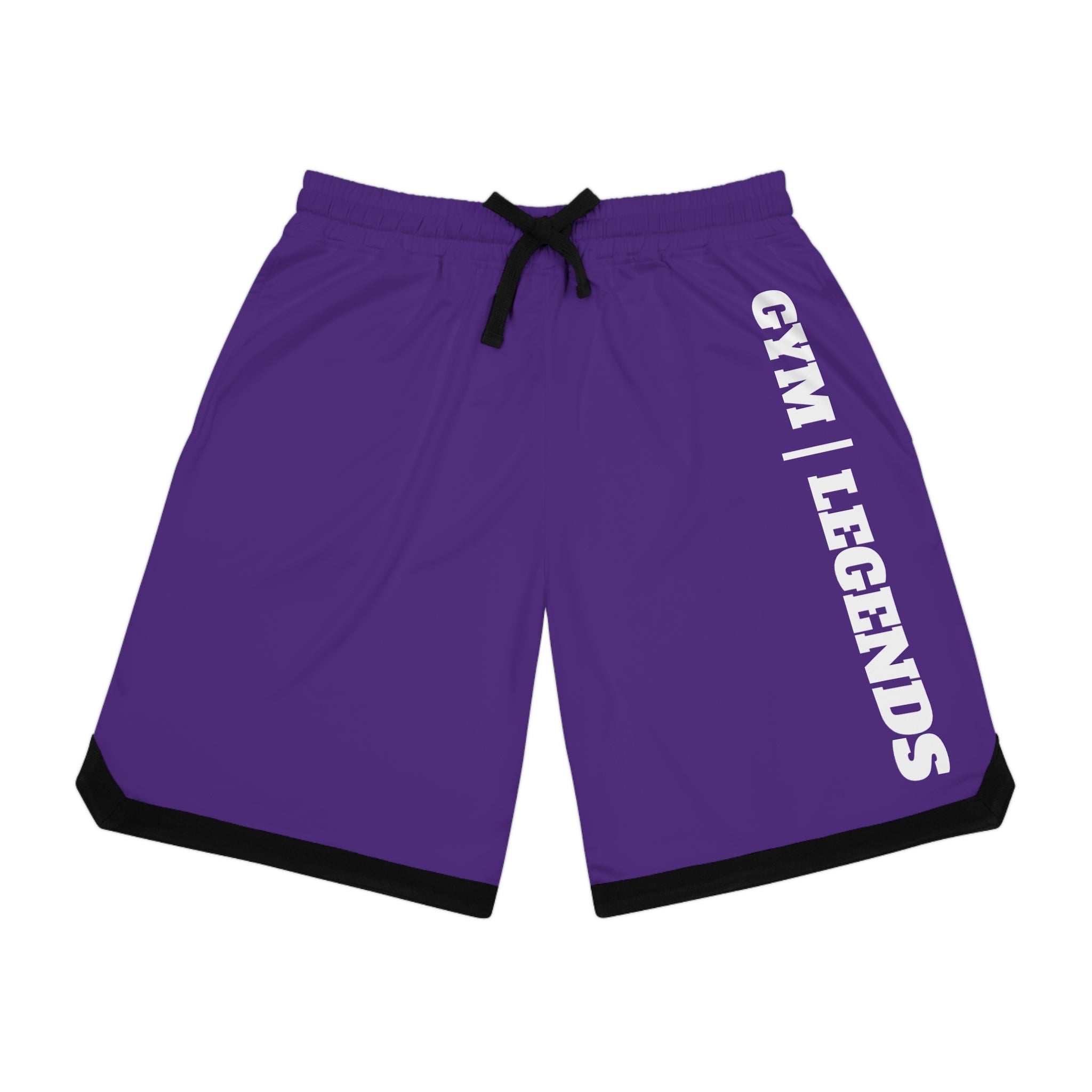Gym Legends Basketball Shorts — Purple Ribbed Athletic Shorts