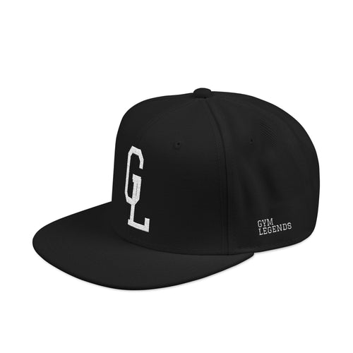 Embroidered Snapback Hat — 'CL' Logo Two-Tone Flat Bill