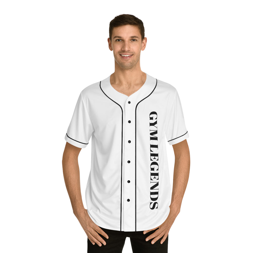 Baseball Jersey — "GYM LEGENDS" Athletic Team Shirt with Motivational Back Text
