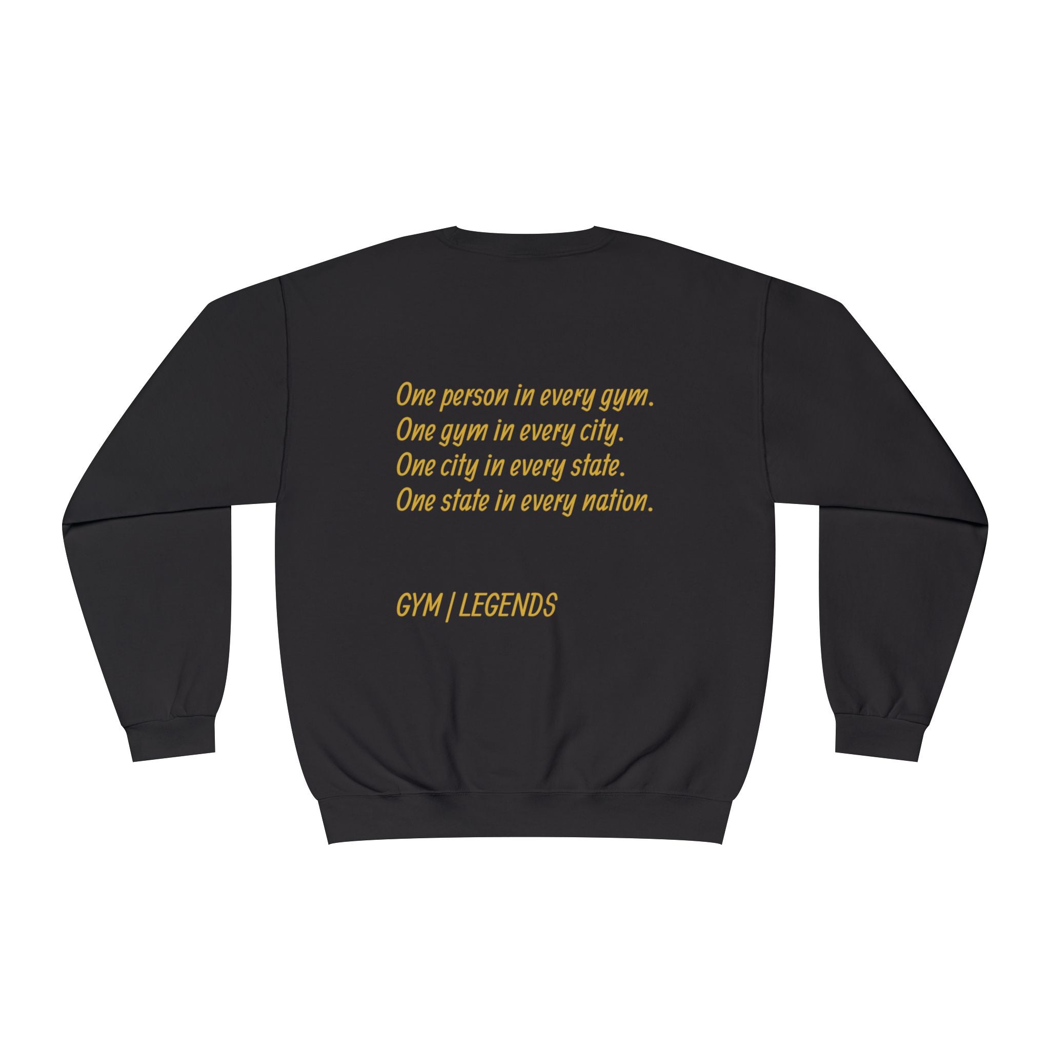Gym Legends Crewneck Sweatshirt — "Gym, Legends" Motivational Fitness Pullover