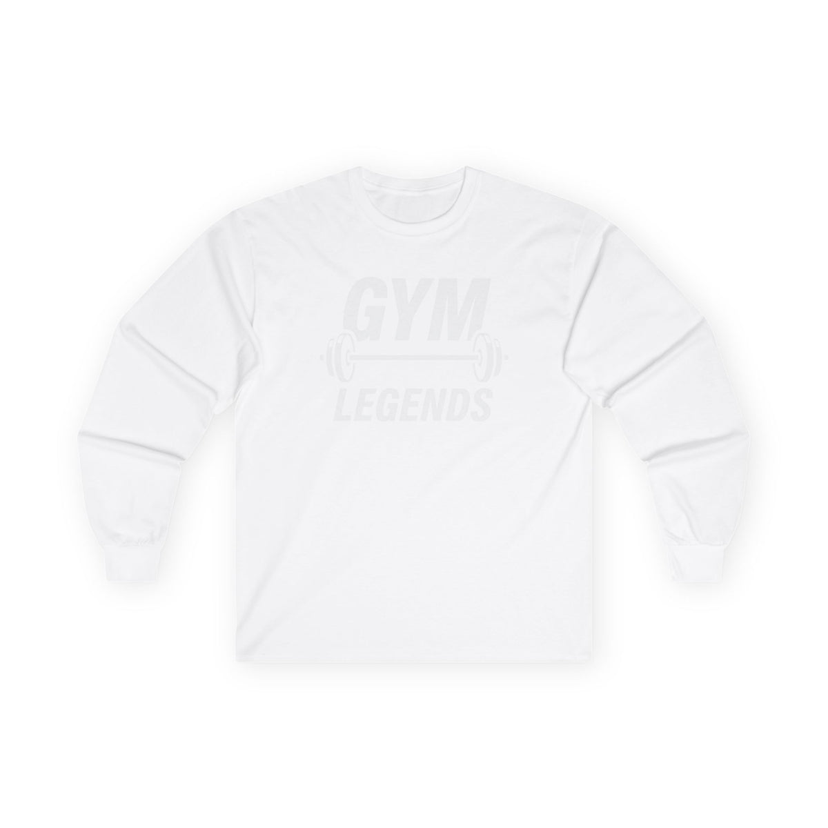 Gym Legends Long Sleeve Tee — Athletic Workout Shirt with Barbell Graphic