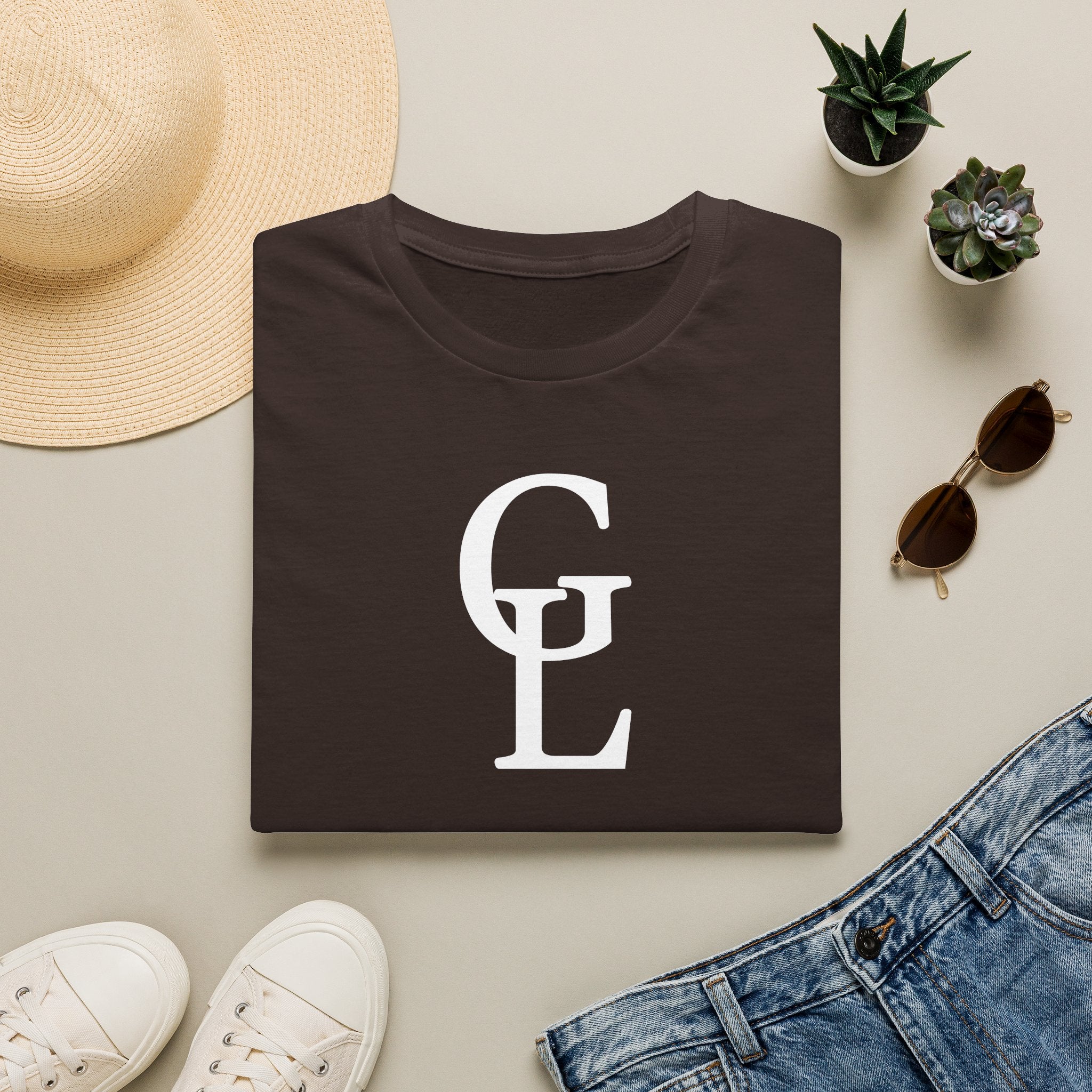 Monogram GL T-Shirt — Classic Navy Initials Tee
