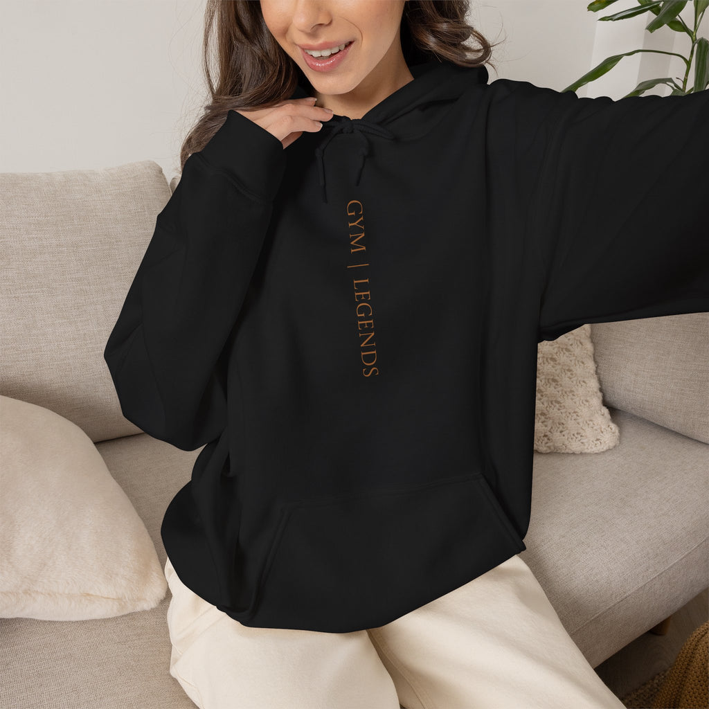 Minimal 'Breathe' Vertical Text Hoodie - Soft White Relaxed Sweatshirt