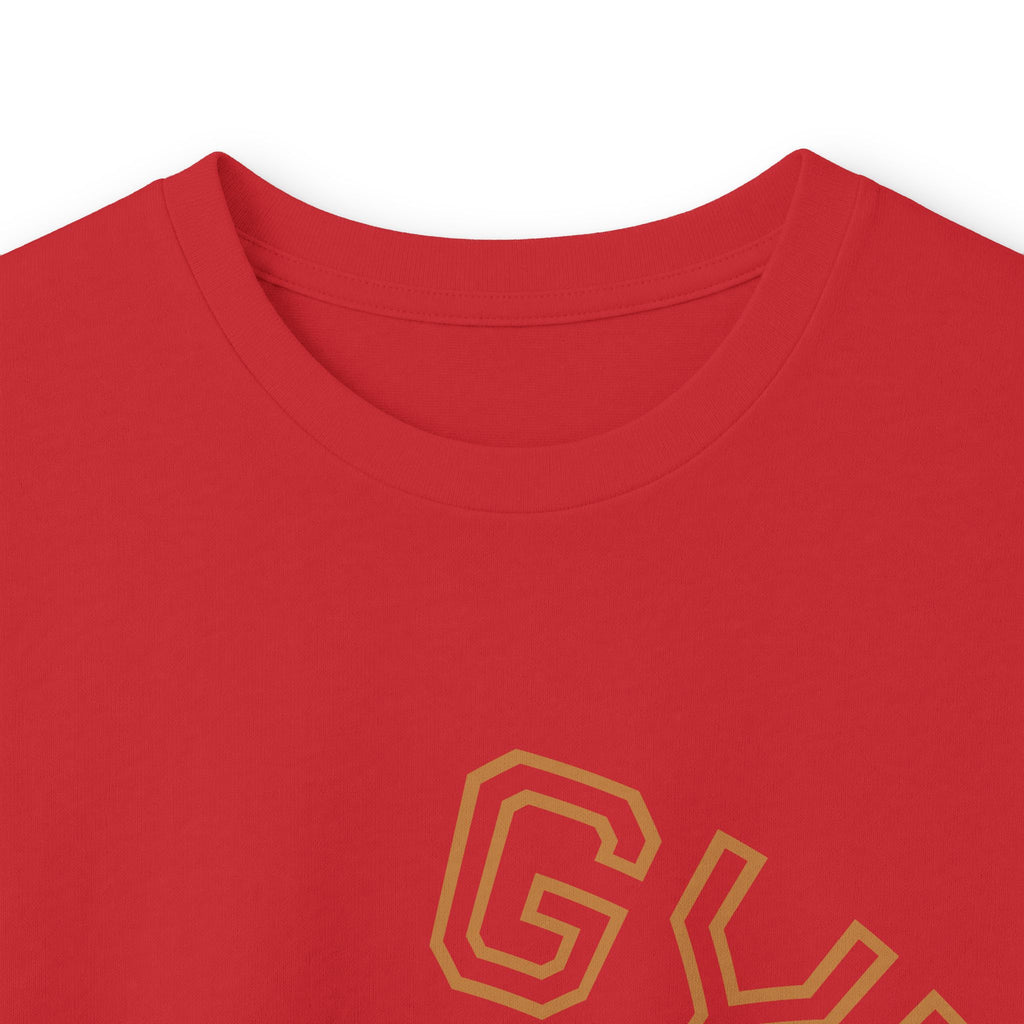 Gym Legends Long Sleeve Tee — Retro Arched 'GYM' Design