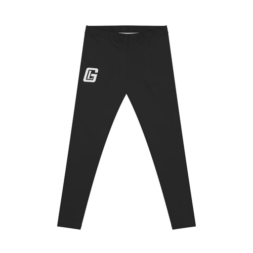 Black Women's Leggings with Minimal Logo — Casual Everyday Activewear