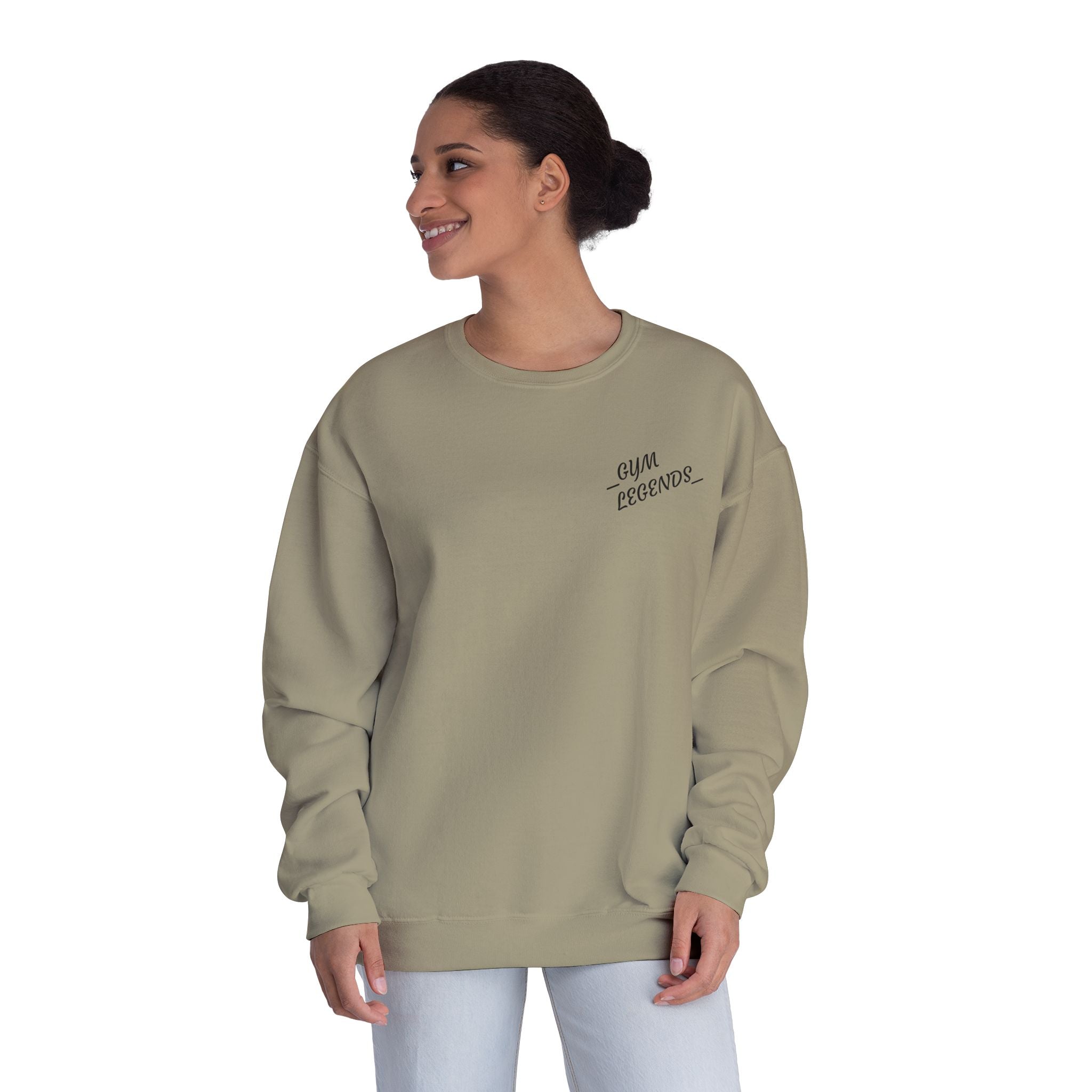 Gym Legends Crewneck Sweatshirt — "Gym, Legends" Motivational Fitness Pullover