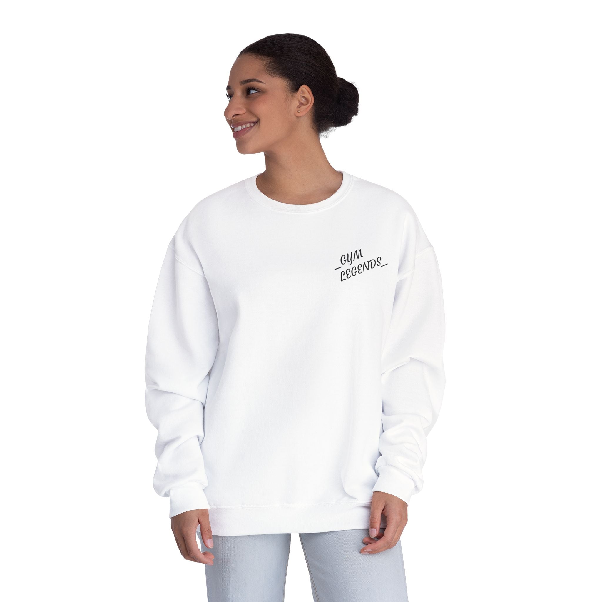 Gym Legends Crewneck Sweatshirt — "Gym, Legends" Motivational Fitness Pullover