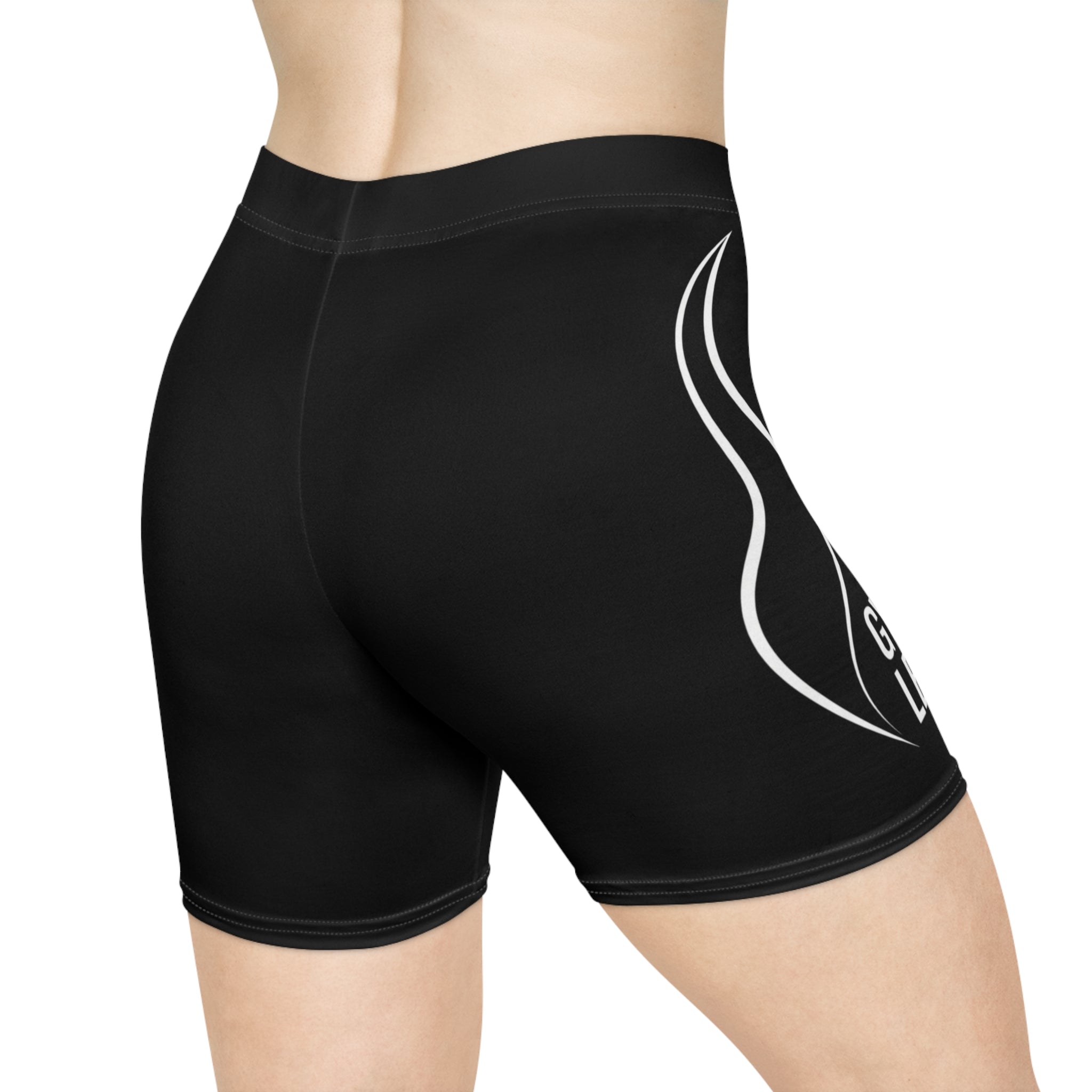 Gym Legends Women's Biker Shorts – Black Athletic High-Waist Workout Shorts