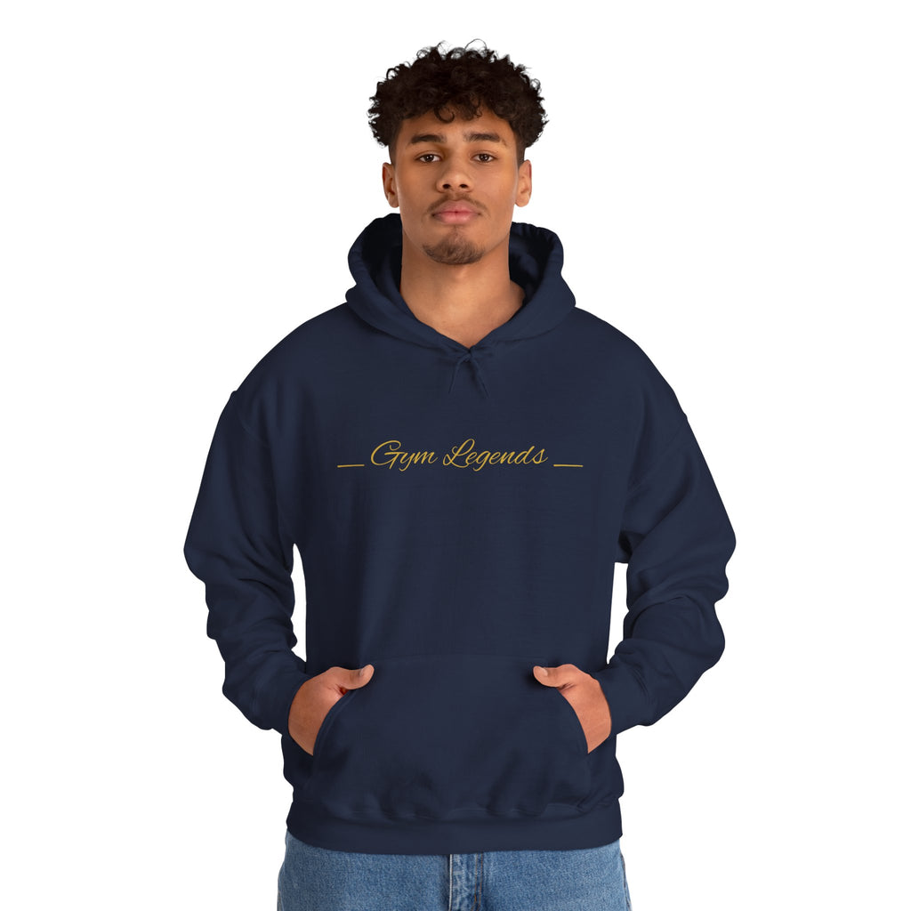 Gym Legend Hoodie — Minimal Gold Script Fitness Pullover