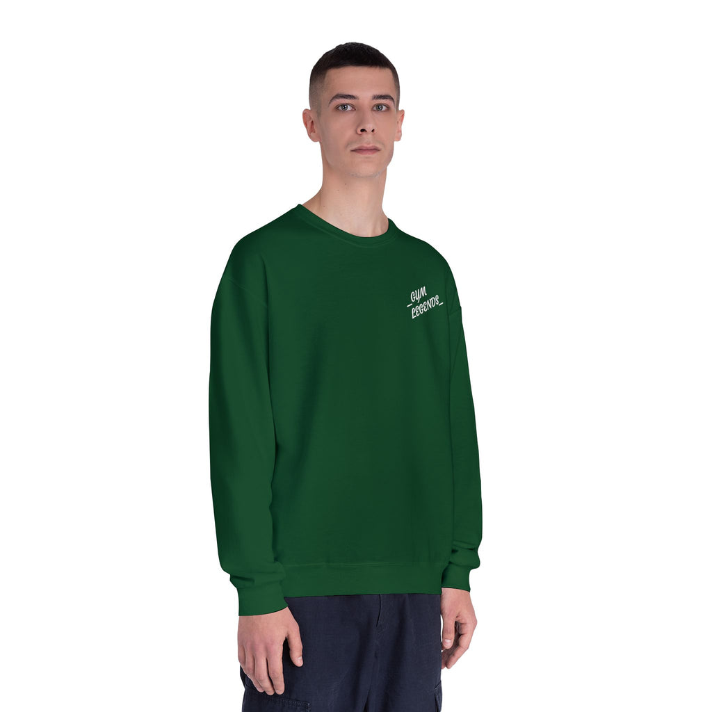 Gym Legends Crewneck Sweatshirt — "Gym, Legends" Motivational Fitness Pullover