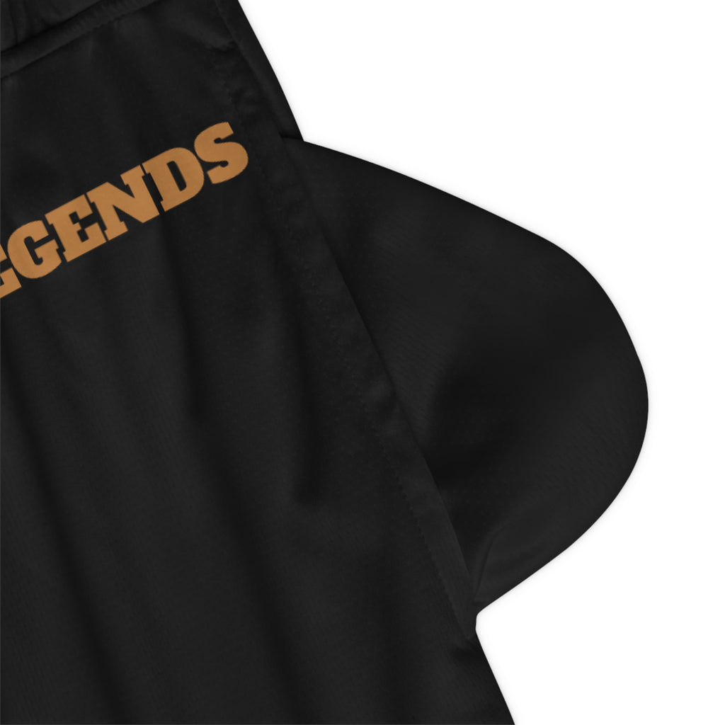 Gym Legends Basketball Shorts — Black/Gold  Ribbed Athletic Shorts