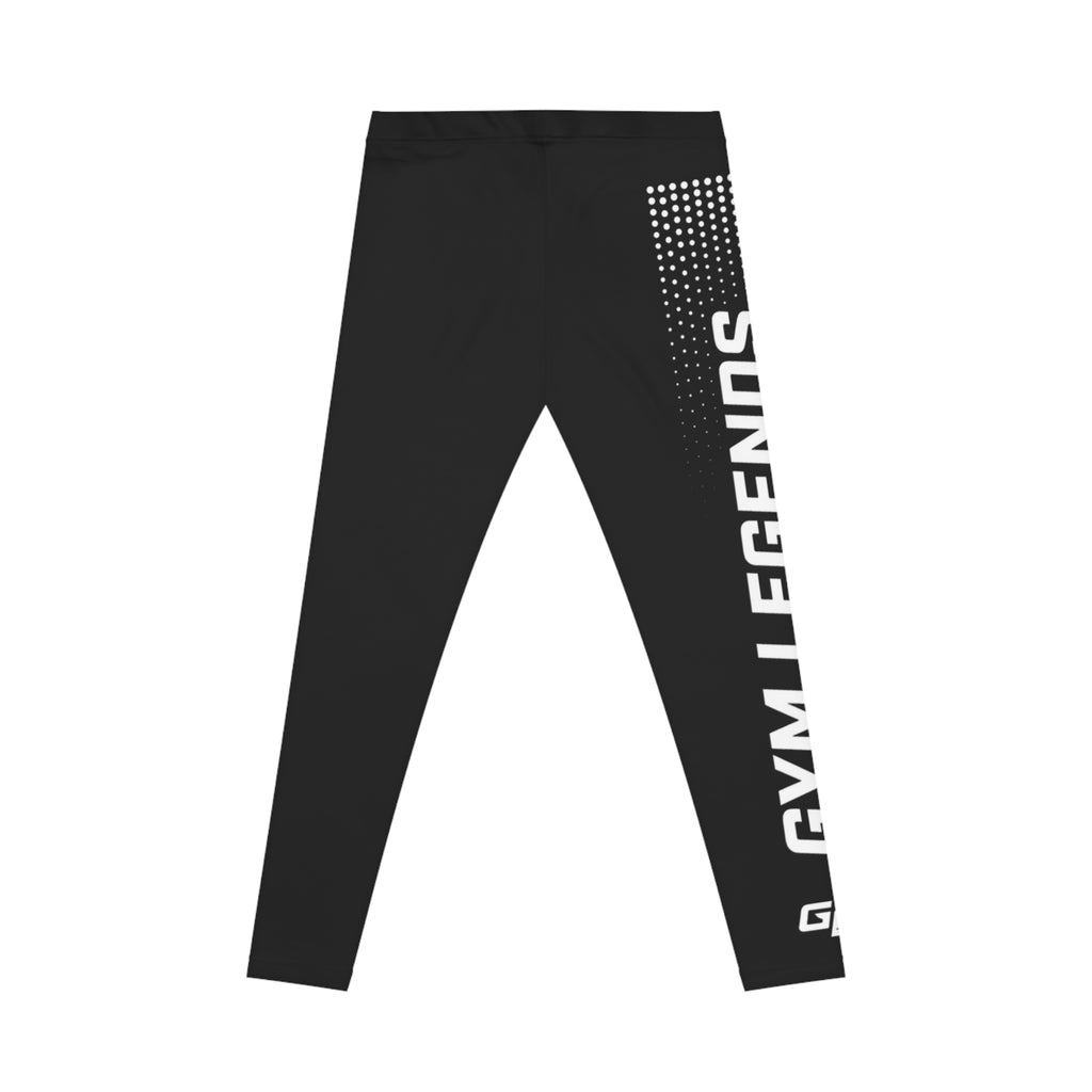 Gym Legends Women's Black Athletic Leggings — Side Logo Performance Leggings