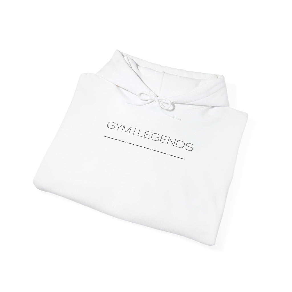 Gym Legends Hoodie — Minimal White 'Good Vibes' Circle Back Print